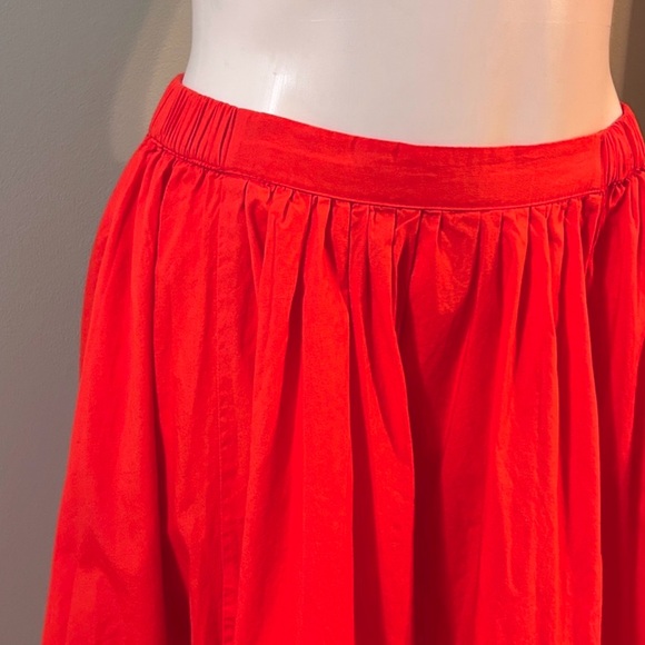 Free People Free-est Lowen Summer Cotton Midi Skirt in Cherry Red size Large - Picture 10 of 13